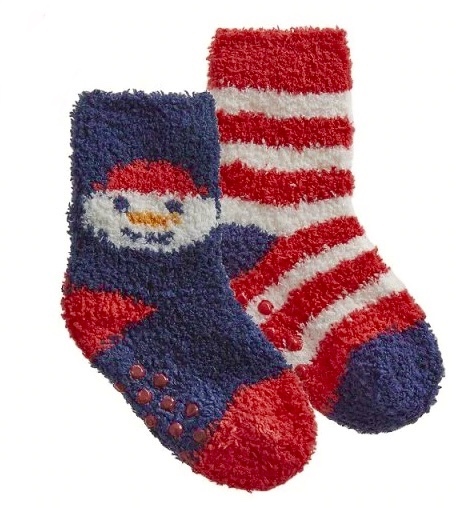 Grippy Snowman Christmas Toddler Socks - 2 pack