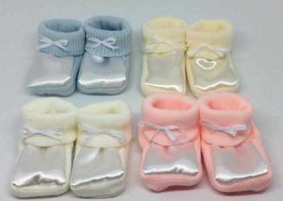 Newborn Satin Booties with bow