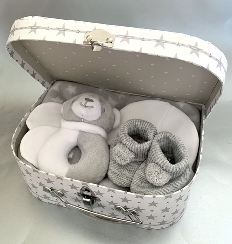 Grey Star Neutral Baby Suitcase - Design A - Medium