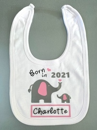 Born in 2021 Personalised Baby Bib