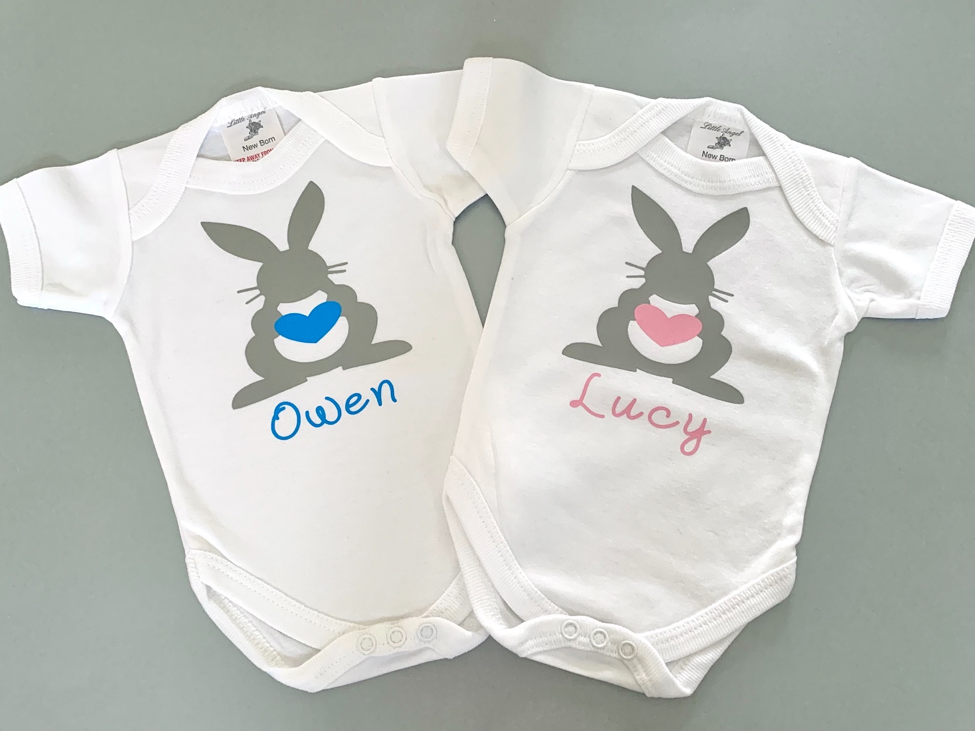 Personalised Bunny Baby Bodysuits