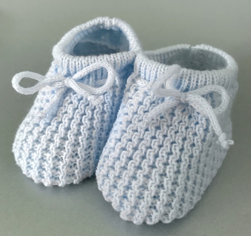 Newborn Knitted Booties - blue