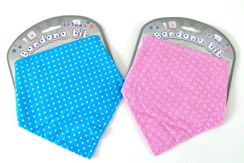 Pink / Blue Patterned  Bandana Baby Bibs