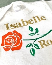 Rose Personalised Baby Bodysuit