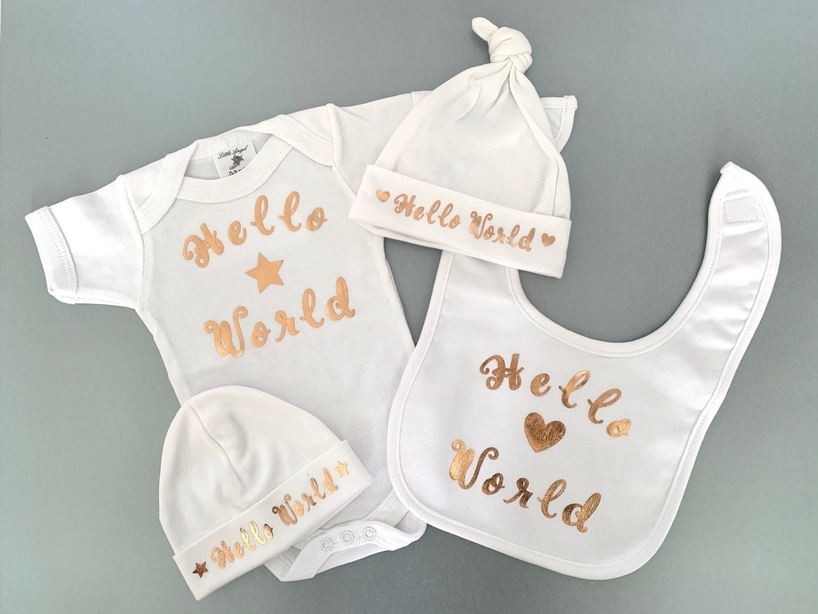 Hello World Baby Clothing Gift Set