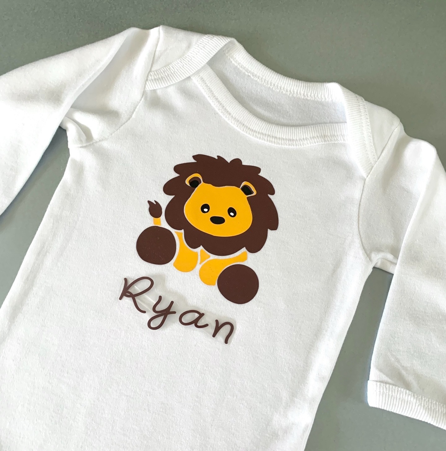 Personalised Lion Baby Bodysuit