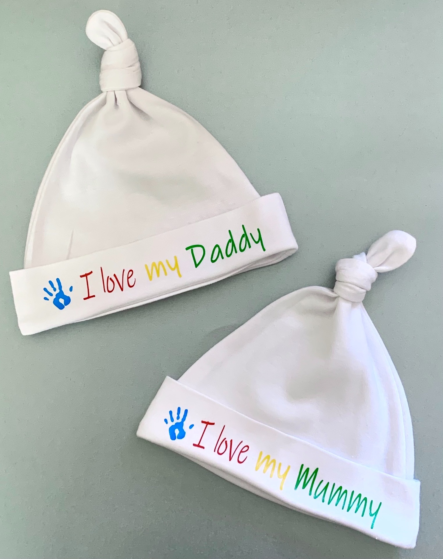 I Love My Daddy / Mummy Baby hats
