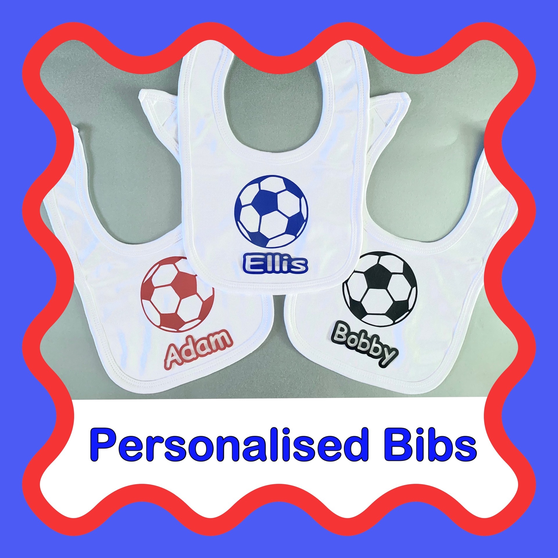 Personalised Baby Football Bibs - Euros 2021