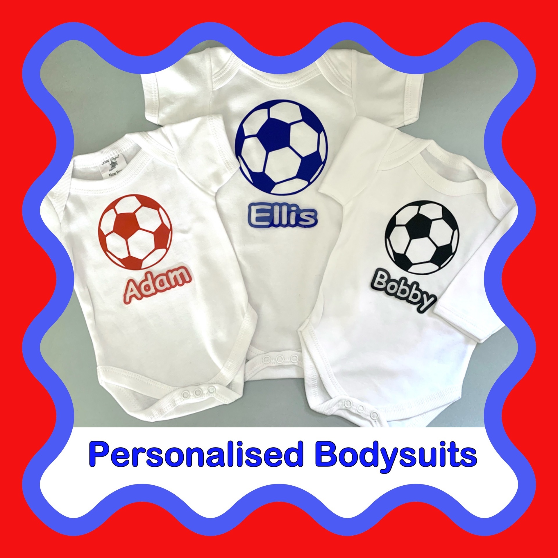 Personalised Baby Football Bodysuits - Euros 2021