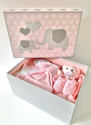 Elephant Baby Girl Gift Box - Medium
