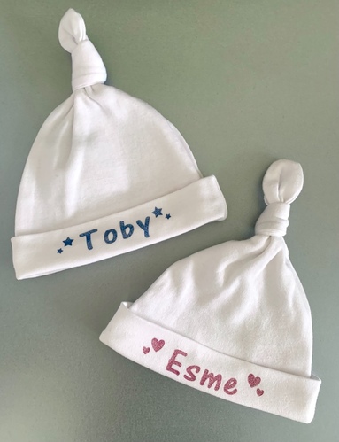 Personalised Baby Knot Hats - Shimmer