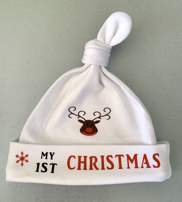 Reindeer 1st Christmas Baby Hat