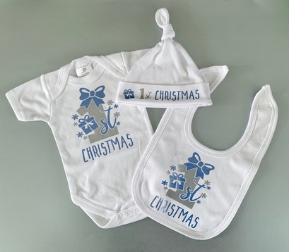 1st Christmas Baby Gift Set - Blue Shimmer