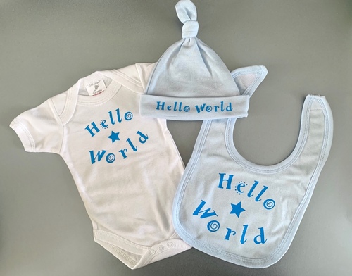 Hello World Baby Gift Set - Blue