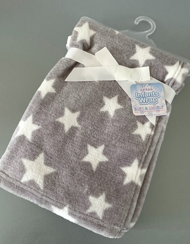 Grey Star Fleece Baby Blanket