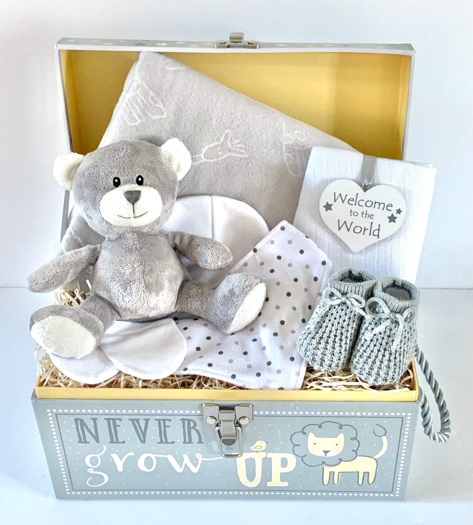 Grey New Baby Gift Chest