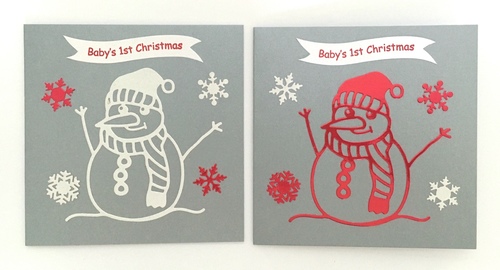Handmade Baby’s 1st Christmas Snowman Card