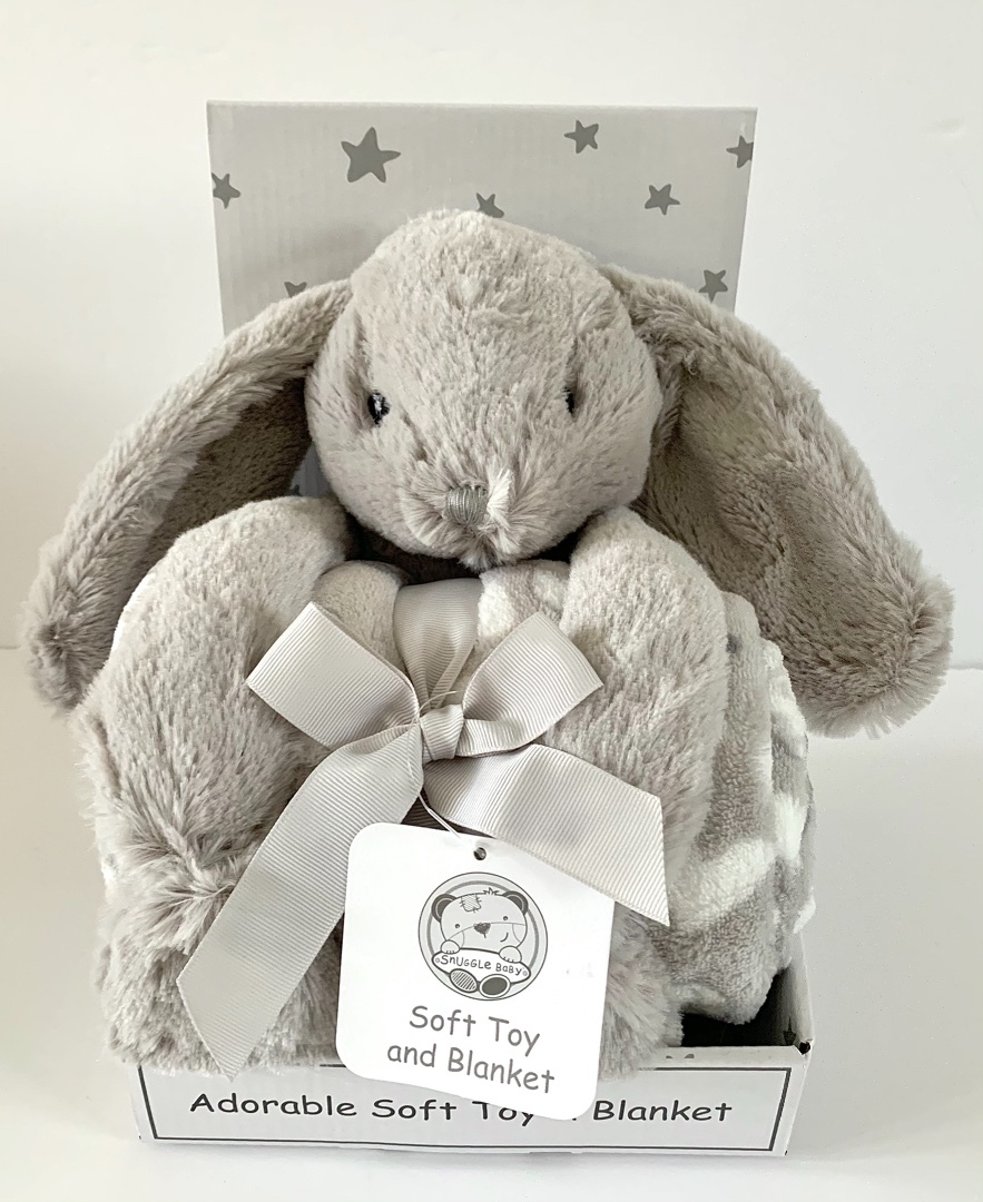 Bunny Soft Toy & Baby Blanket Gift Set