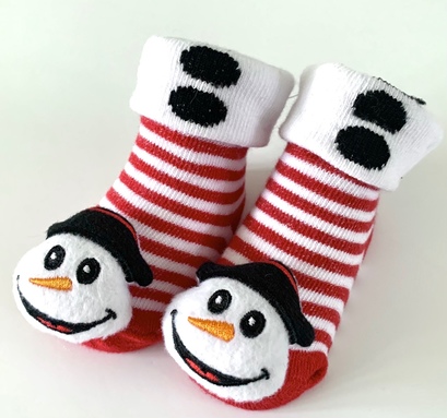 NEW Snowman Rattle B - Christmas Baby Socks