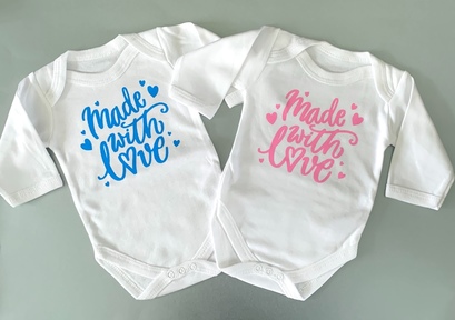 Made with Love Bodysuit - pink / blue