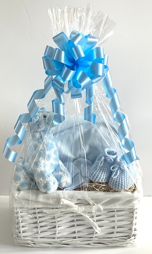 NEW - Blue Giraffe Gift Basket