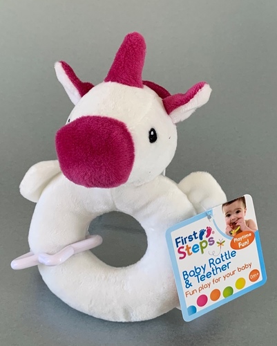 Unicorn Rattle Ring with Star Teether