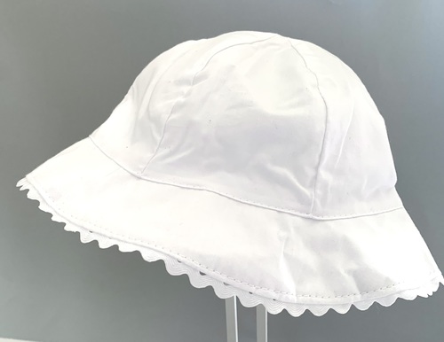Baby Bucket Summer Hat - White 0-6 months