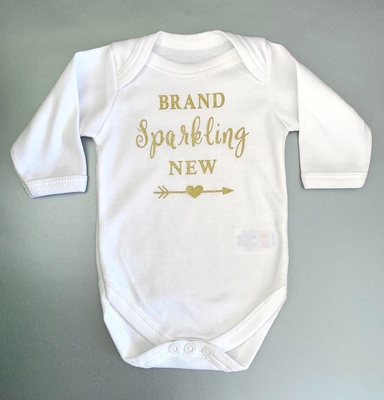 Brand Sparkling New Baby Vest - gold glitter