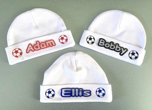 Personalised Football Baby Hats