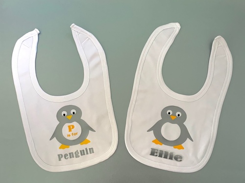 Penguin Baby Bib - can be personalised
