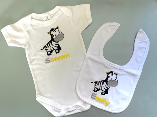 Personalised Zebra Baby Gift Set