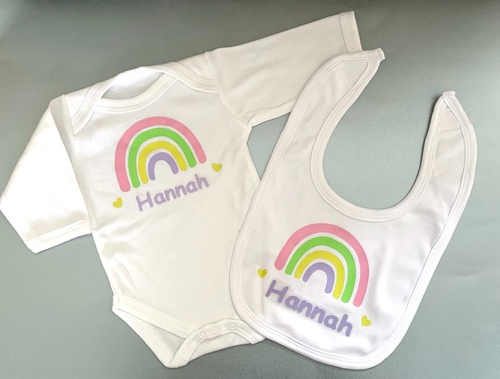 Personalised Rainbow Baby Gift Set - Pastel