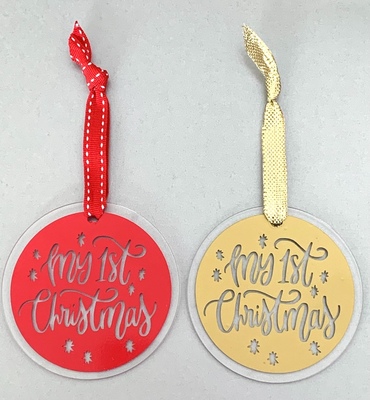 My First Christmas Disc Decoration - red / gold