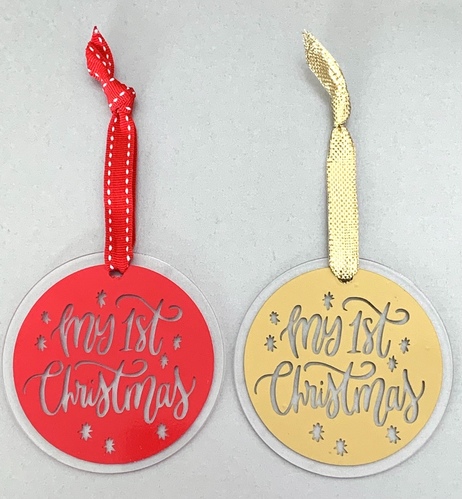 My First Christmas Disc Decoration - red / gold