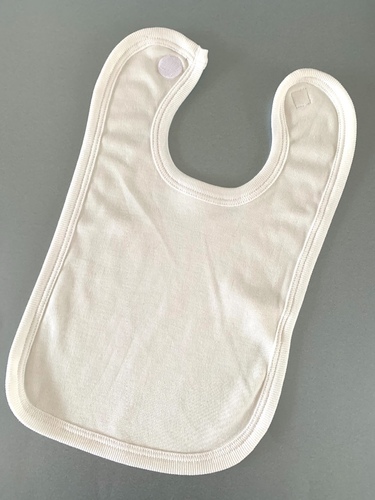 Large Plain Cream Velcro Baby Bib