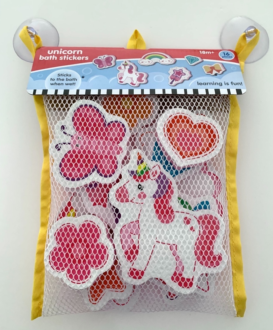 Unicorn Bath Sticker Toy in Bag