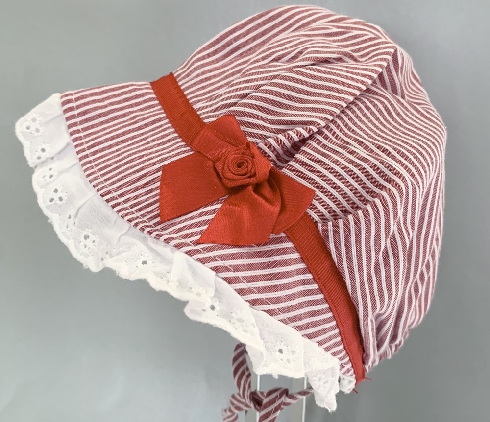 Baby Girl Red Bonnet Sun Hat