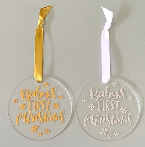 Baby’s First Christmas Disc Decoration - gold / silver