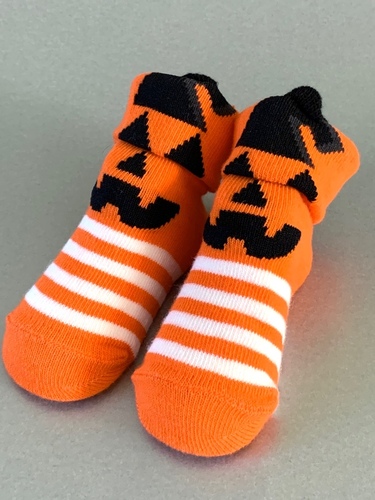 Pumpkin Halloween Baby Socks -12-18 months