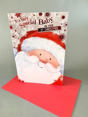 First Christmas Card - Santa