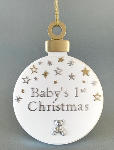 First Christmas Bauble Shaped Plaque