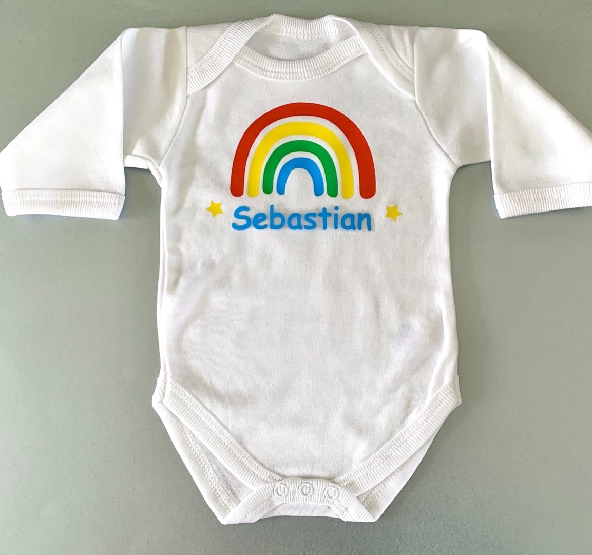 Personalised Rainbow Baby Printed Clothing