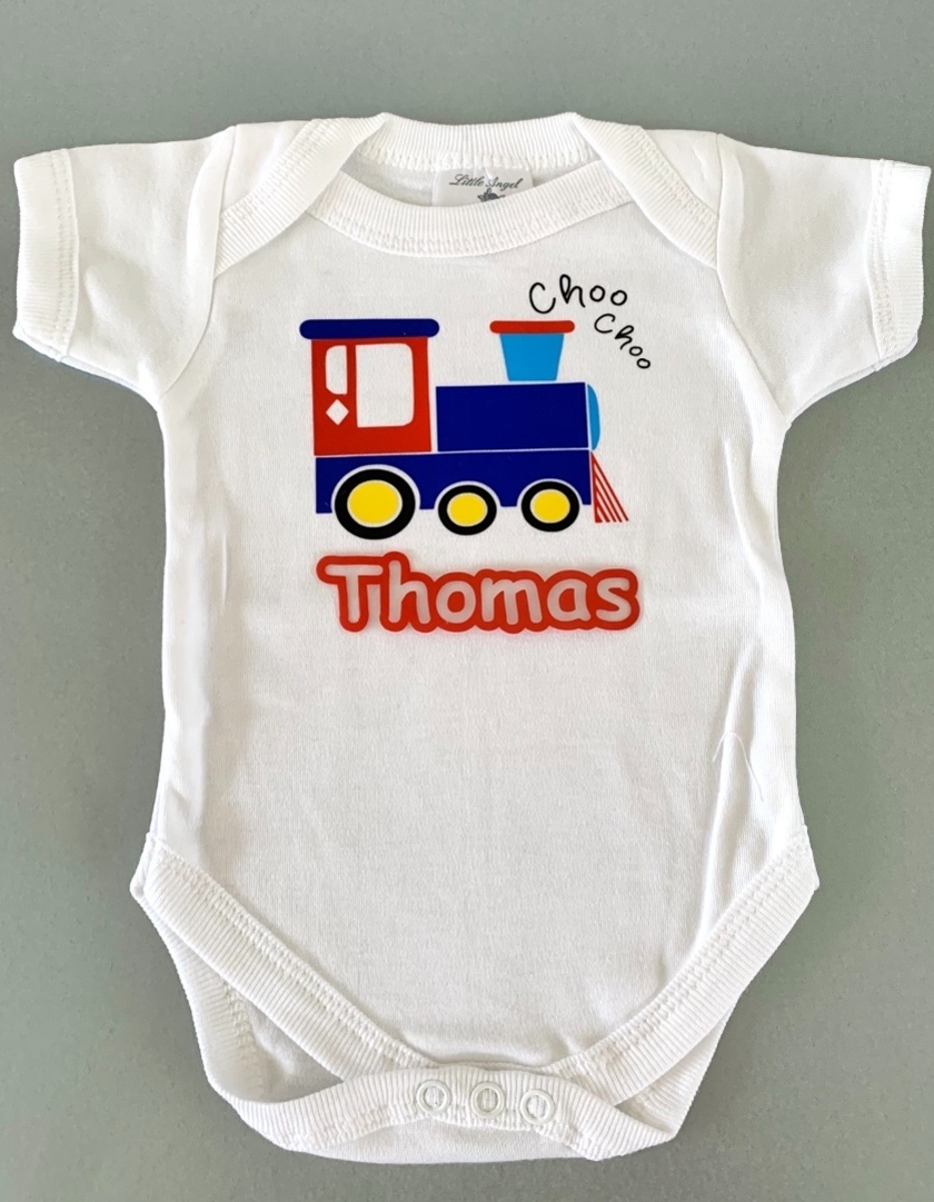 Personalised Baby Train Bodysuit