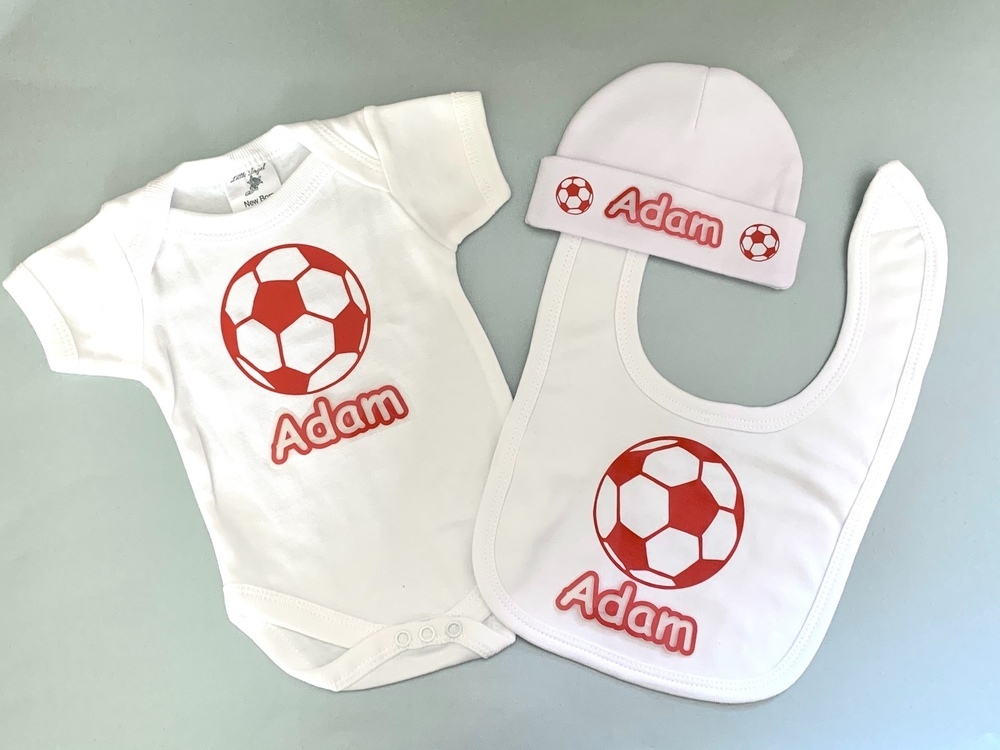 Personalised baby football gift set