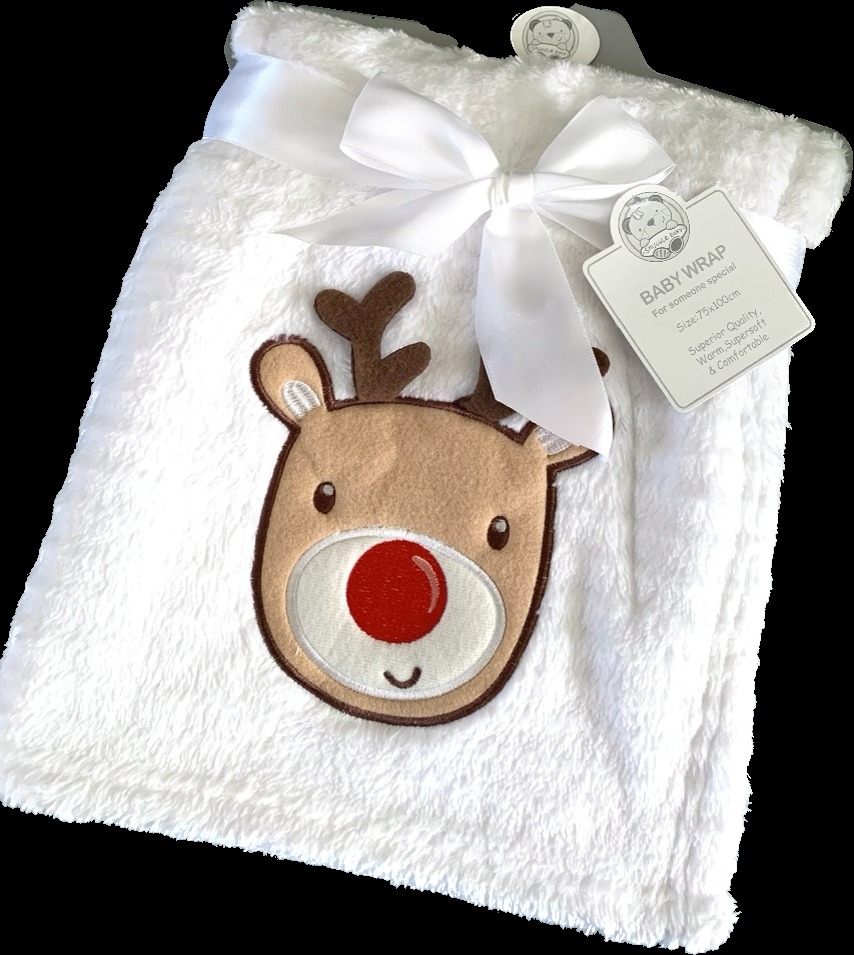 Reindeer Christmas Baby Blanket