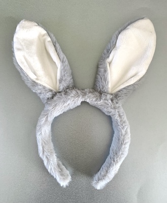 Fluffy Bunny Ears - Grey