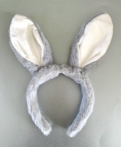Luxury Fluffy Bunny Ears - Grey