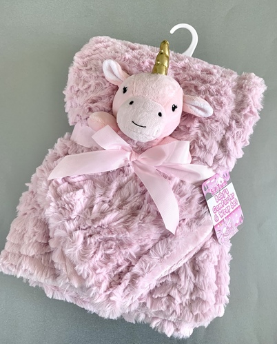 Pink Unicorn Comforter & Blanket Set