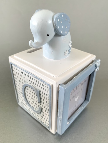 Petit Cherie Elephant Money Box - Blue