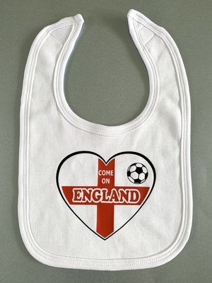 Come on England Football Bib - Heart Design